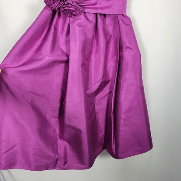 NWT Ann Taylor Women's Celebrations Silk Dupioni Purple Belted Dress Size 14 - Picture 6 of 16